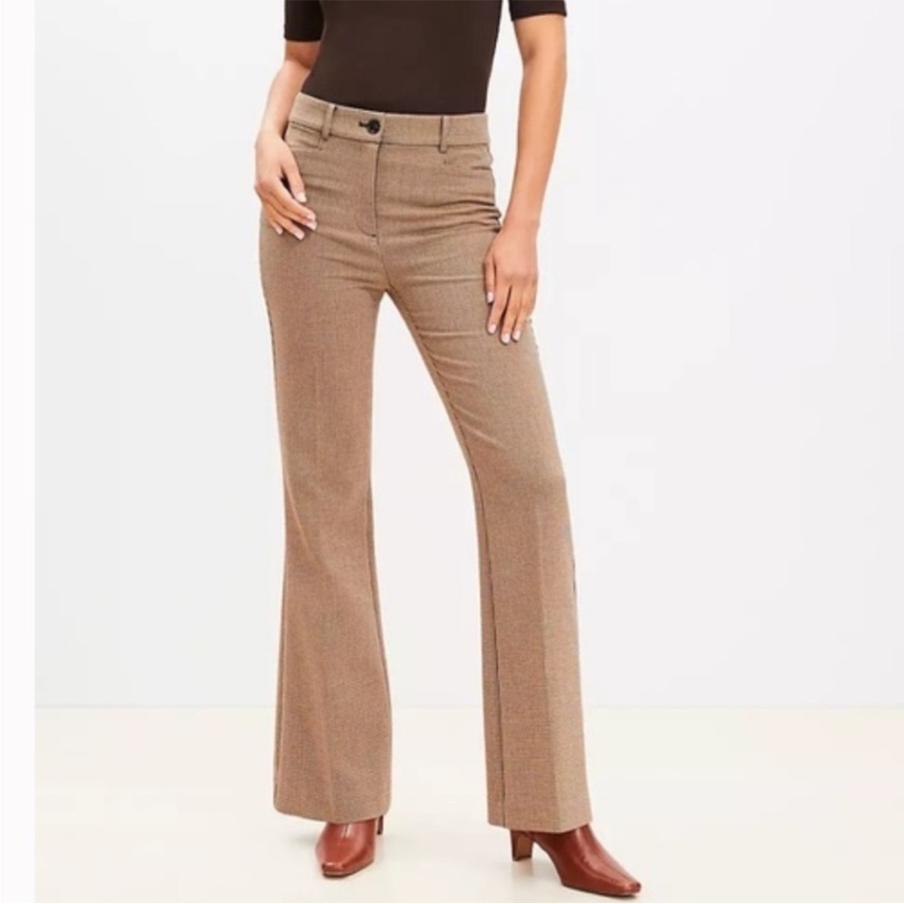 NWT LOFT Brown Wide Leg Flared Trousers